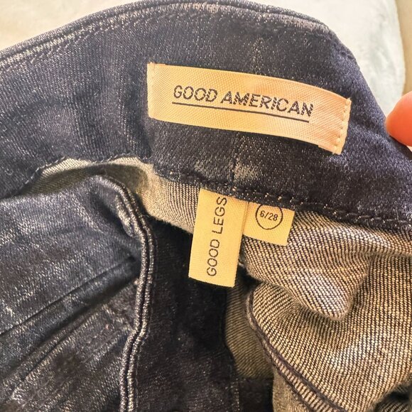 A0011 Good American Good Legs High Rise Back Lace-Up Skinny Jeans Sz 6 - Picture 3 of 13